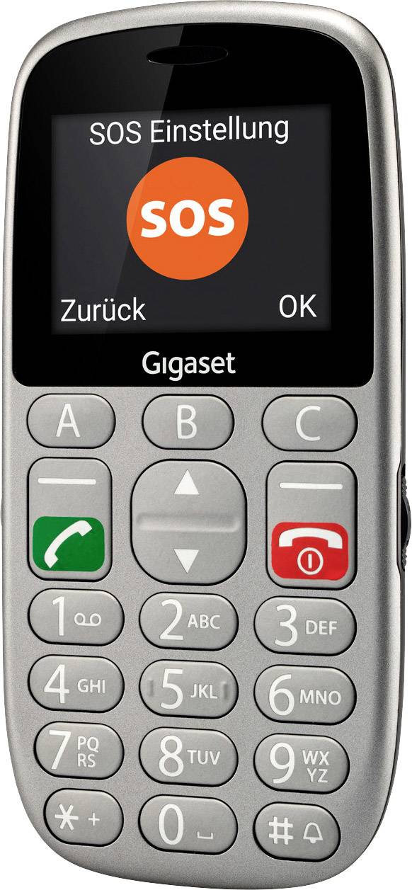 Gigaset GL390 Senioren-Handy Silber