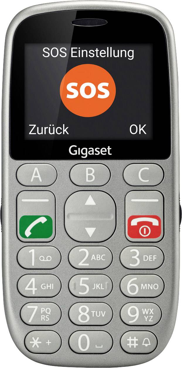 Gigaset GL390 Senioren-Handy Silber