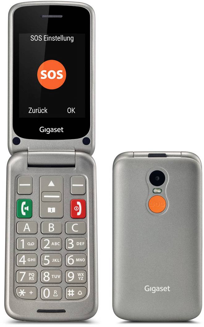 Gigaset GL590 Senioren-Klapp-Handy Silber