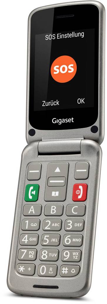 Gigaset GL590 Senioren-Klapp-Handy Silber