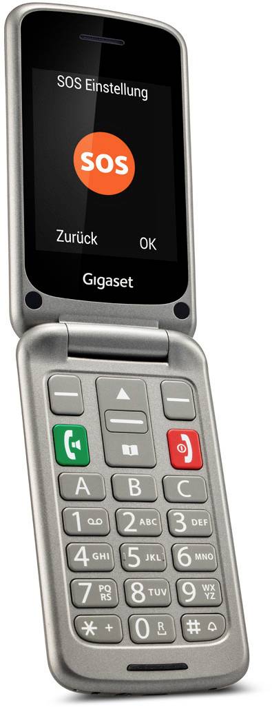 Gigaset GL590 Senioren-Klapp-Handy Silber