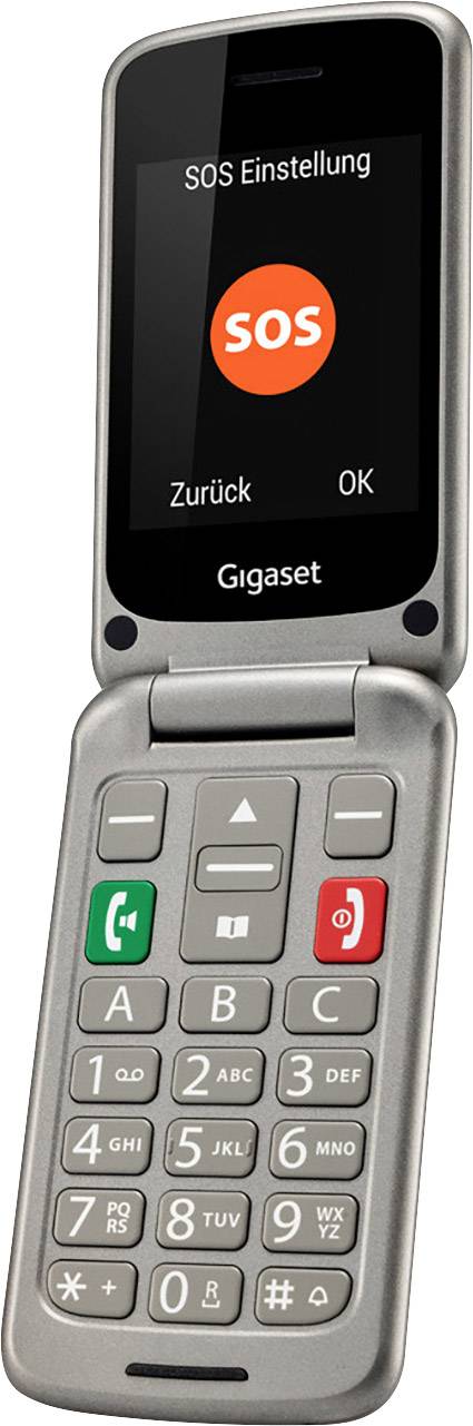 Gigaset GL590 Senioren-Klapp-Handy Silber