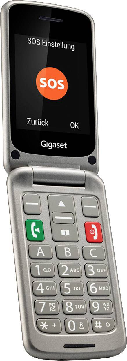 Gigaset GL590 Senioren-Klapp-Handy Silber
