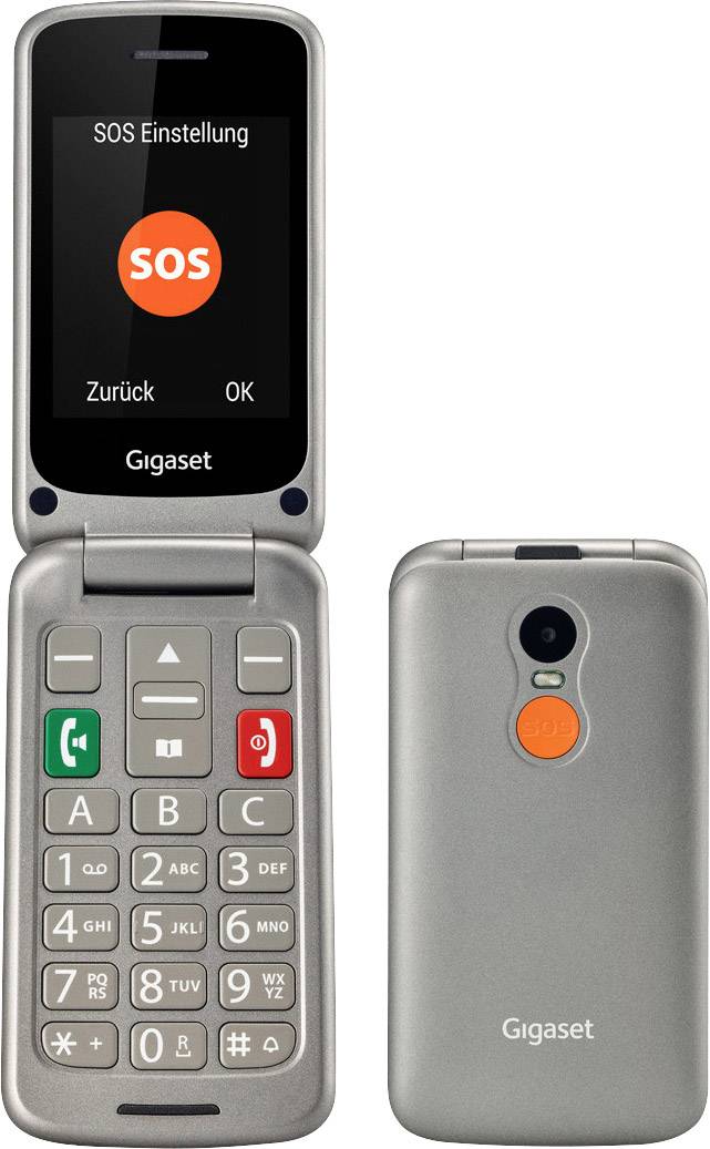 Gigaset GL590 Senioren-Klapp-Handy Silber