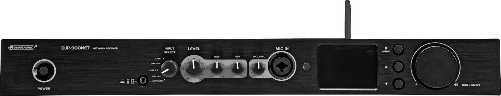 Omnitronic DJP-900NET PA Verstärker Bluetooth®, DAB+, Internetradio, WLAN RMS Leistung je Kanal an 4 Ohm: 460 W