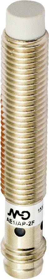 Metallsensor in zylindrischer Form mit geripptem Gehäuse und weißer Kappe, seitlich steht 'AE1/AP-ZF'.