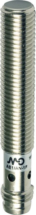 Zylindrischer Metallsensor mit Gewinde, silberfarben. Geeignet für industrielle Anwendungen zur Objekterkennung.