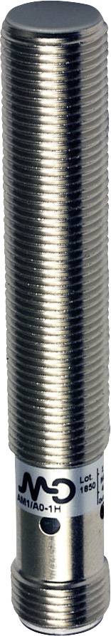 Ein zylindrischer, metallischer Sensor mit geriffelter Oberfläche, möglicherweise für industrielle Anwendungen, vertikal positioniert.