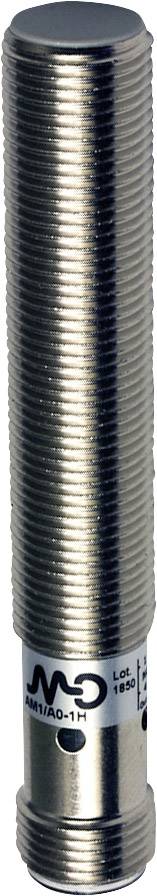 Zylinderförmiger, metallischer Sensor mit gerillter Oberfläche und gedrucktem Logo auf weißem Etikett.