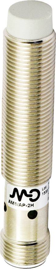 Zylindrischer Induktivsensor mit silbernem Gehäuse und grauer Kappe, geeignet für die Erkennung von metallischen Objekten in Automatisierungssystemen.