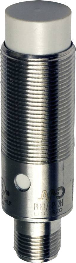 Ein zylindrischer Metalldrucksensor mit glatter Oberfläche, Rillen, und Anschlussgewinde, geeignet für industrielle Anwendungen.