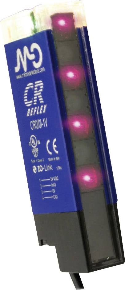 Ein Gerät mit vier sichtbaren Lichtern, Markenlogo 'MD', Modell 'CR REFlex CR20L-IV', für Technologieanwendungen.