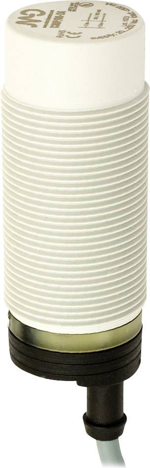 Zylindrischer Sensor mit Kabelanschluss. Eignet sich zur Erkennung von Objekten in industriellen Anwendungen.