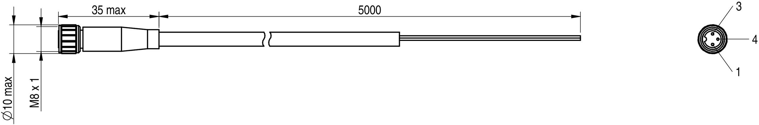 MD Micro Detectors CD08/0A-050A1 Anschlusskabel für Sensoren CD08/0A-050A1 1St.