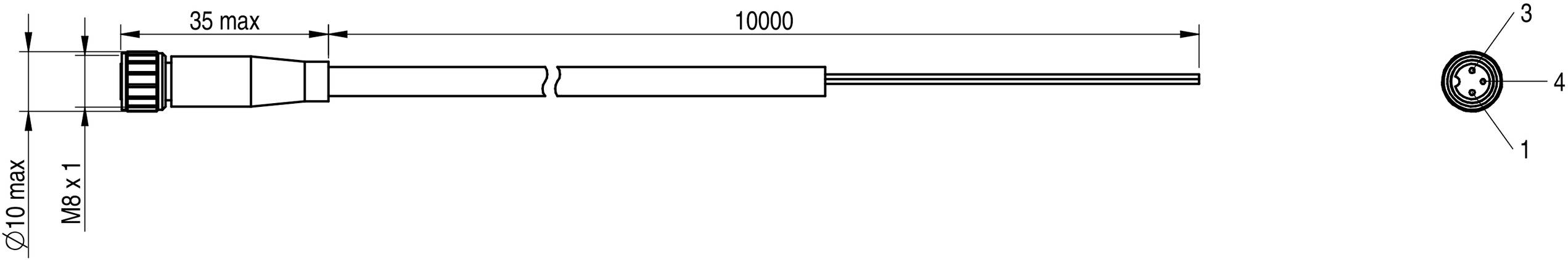MD Micro Detectors CD08/0A-100A1 Anschlusskabel für Sensoren CD08/0A-100A1 1St.