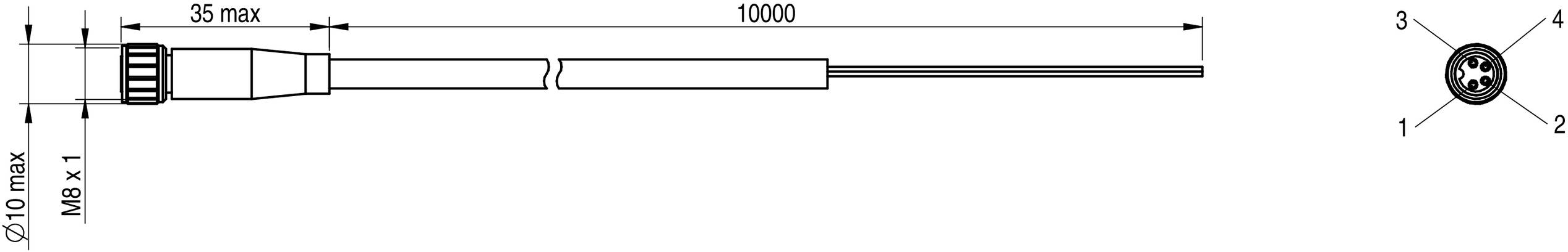 MD Micro Detectors CD08/0B-100A1 Anschlusskabel für Sensoren CD08/0B-100A1 1St.