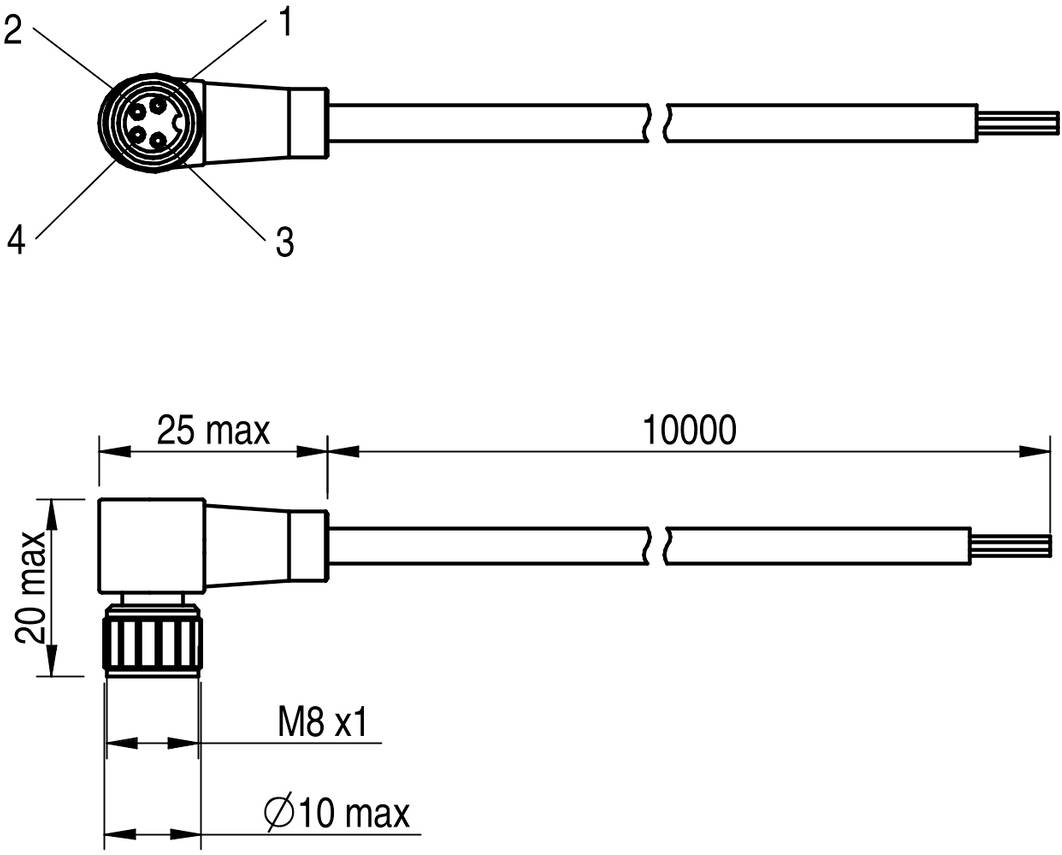 MD Micro Detectors CD08/0B-100C1 Anschlusskabel für Sensoren CD08/0B-100C1 1St.
