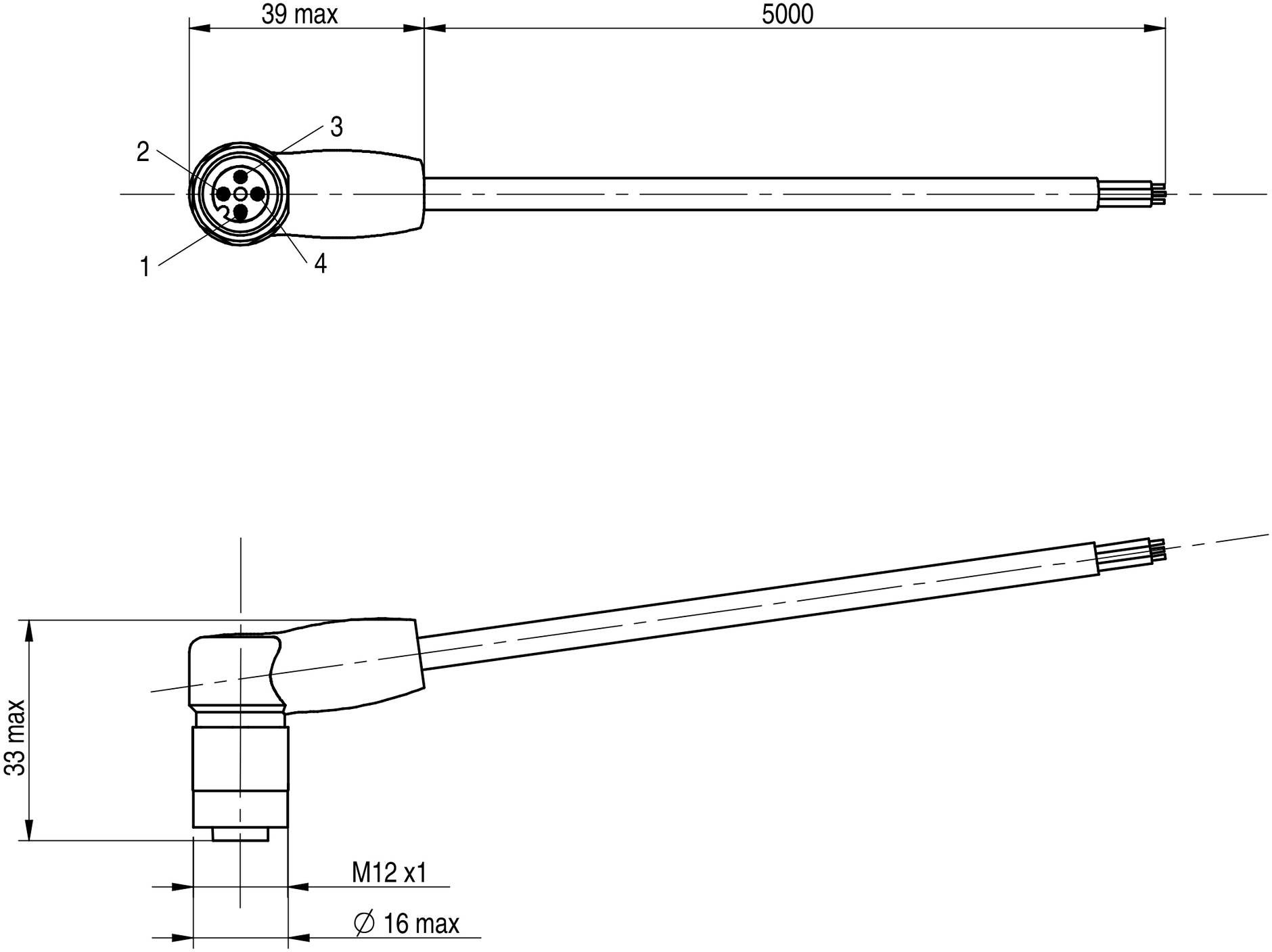 MD Micro Detectors CD12M/0B-050C1 Anschlusskabel für Sensoren CD12M/0B-050C1 1 St.