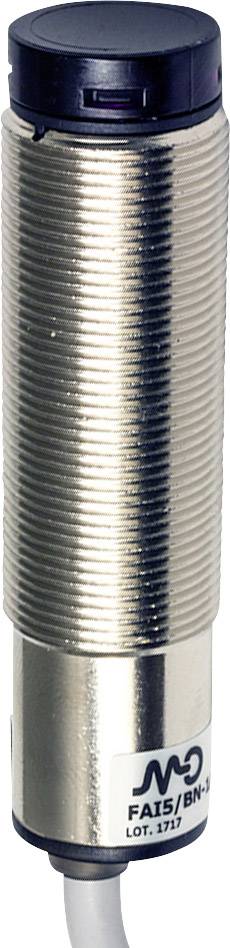 Metallischer zylindrischer Sensor, möglicherweise ein Näherungssensor, mit Kabel am Ende. Auf der Außenseite steht 'FA15/BN-1'.