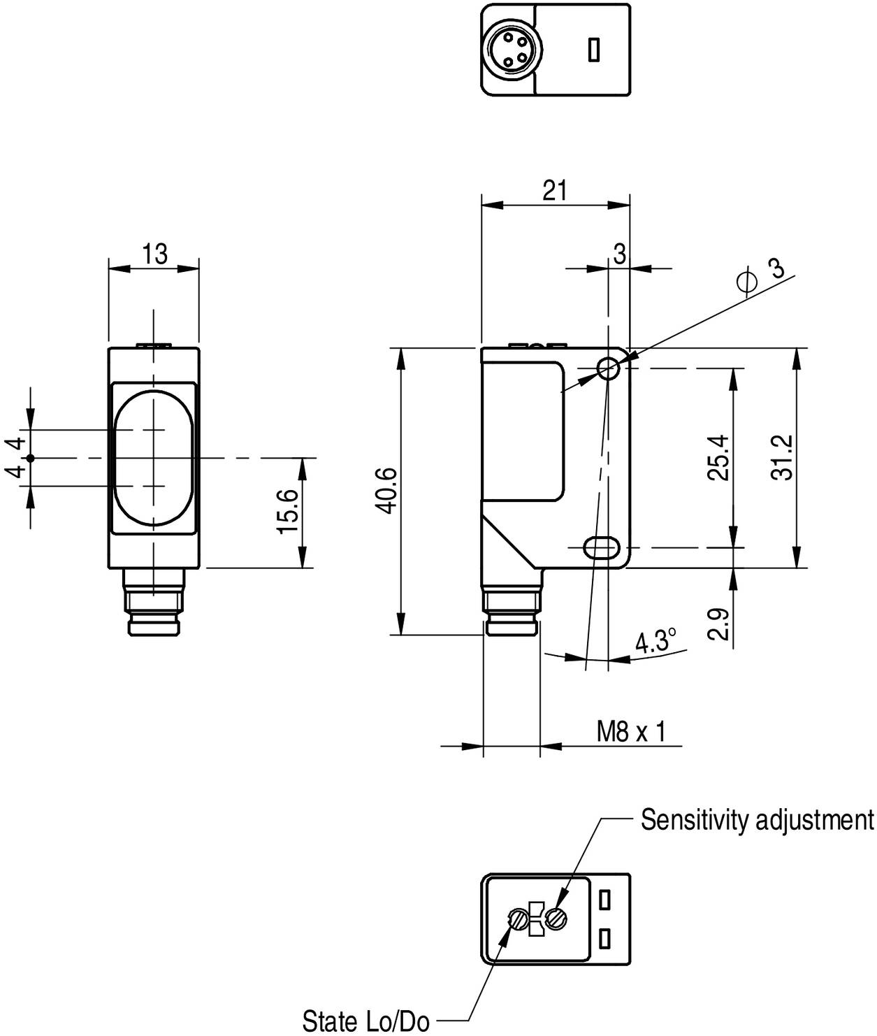 MD Micro Detectors Opto-Sensor QMR8/0P-0F QMR8/0P-0F 1St.