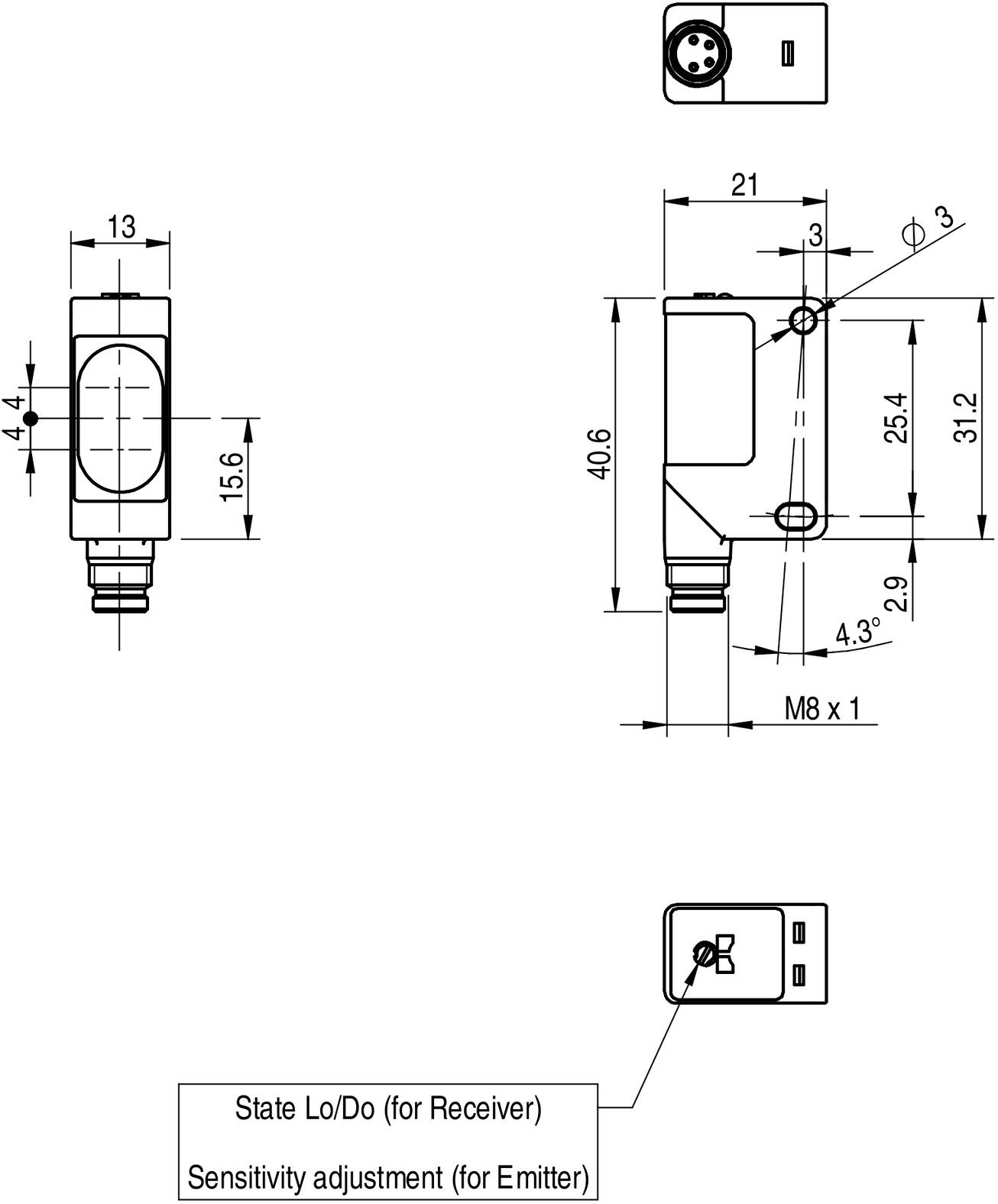 MD Micro Detectors Opto-Sensor QMRHD/0P-0F QMRHD/0P-0F 1St.