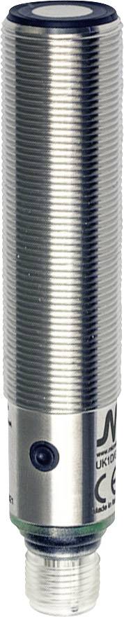 Sensor mit Metallgehäuse und Beschriftungen. Zylindrisch geformt, mit Steckverbindung unten. Wird verwendet für Präzisionsmessungen.