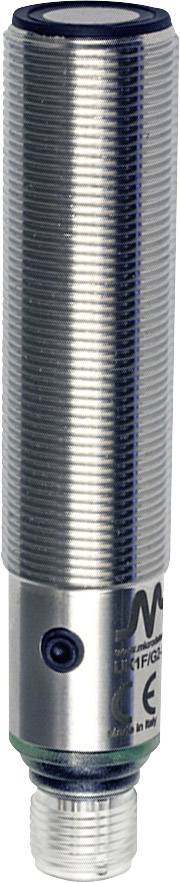 Zylindrischer Metall-Lichtsensor mit Gewinde, schwarz-weißer Oberfläche und unten sichtbarem Anschluss.