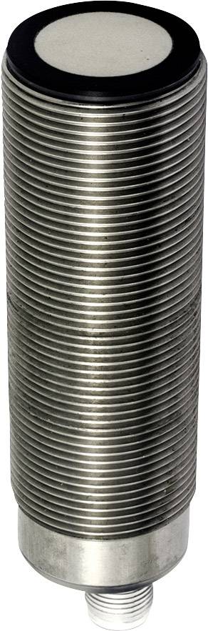 Zylinderförmiger Metallgegenstand mit geriffelter Oberfläche, möglicherweise ein Sensor oder eine Schraubverbindung, vor weißem Hintergrund.