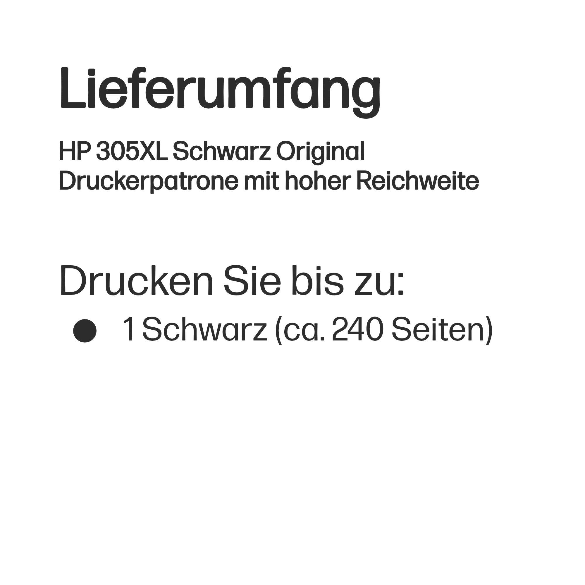 HP Druckerpatrone 305XL Original Schwarz 3YM62AE