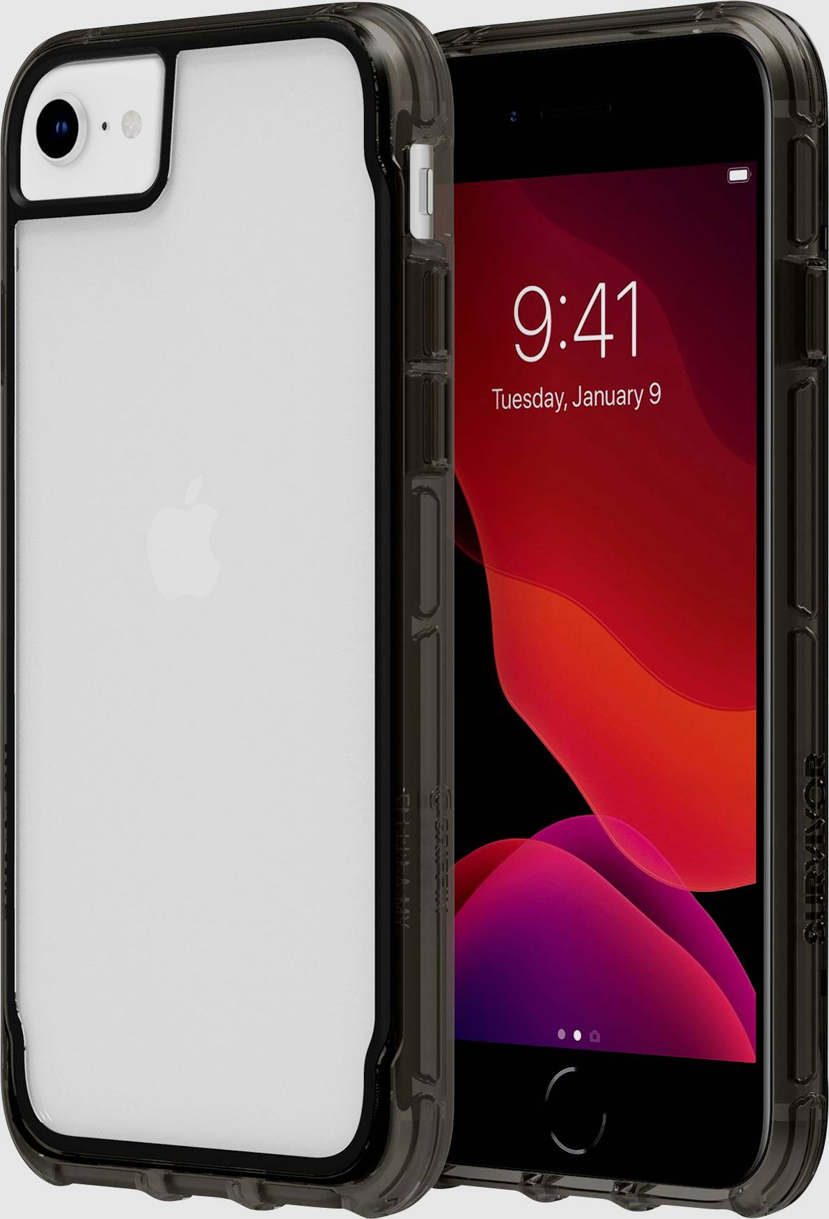 Griffin Survivor Clear Case Case Apple iPhone 6, iPhone 6S, iPhone 7, iPhone 8, iPhone SE (2. Generation), iPhone SE (3. Generation) Schwar