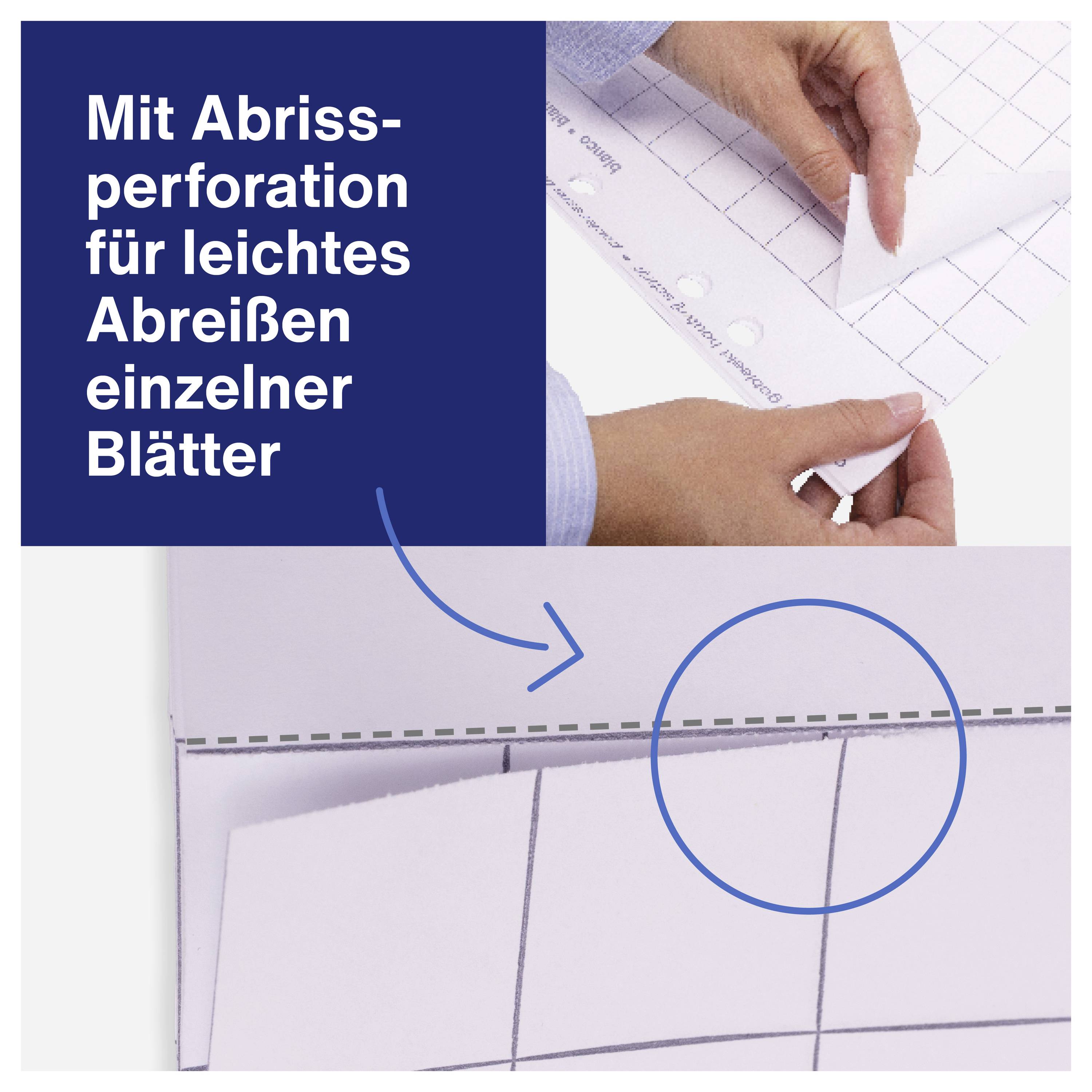 magnetoplan 1227101 Flipchartblock Anzahl der Blätter: 100 kariert 650 mm x 930 mm Weiß