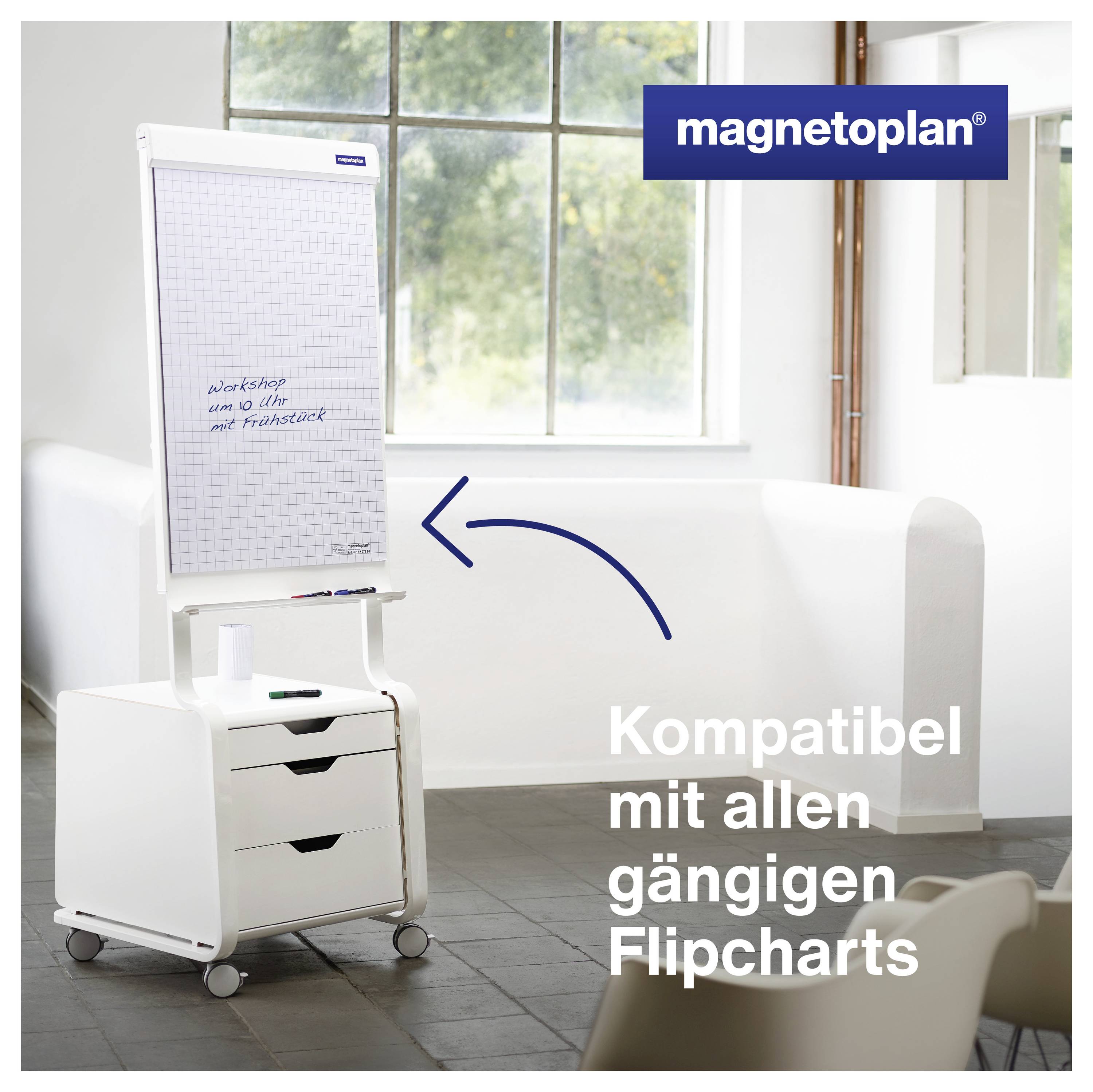 Magnetoplan 1227101 Flipchartblock Anzahl der Blätter: 100 kariert 650mm x 930mm Weiß
