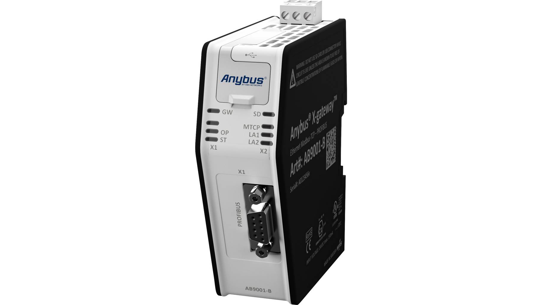 Anybus AB9001 Modbus-TCP Master/Profibus Slave Gateway USB, RJ-45 ...