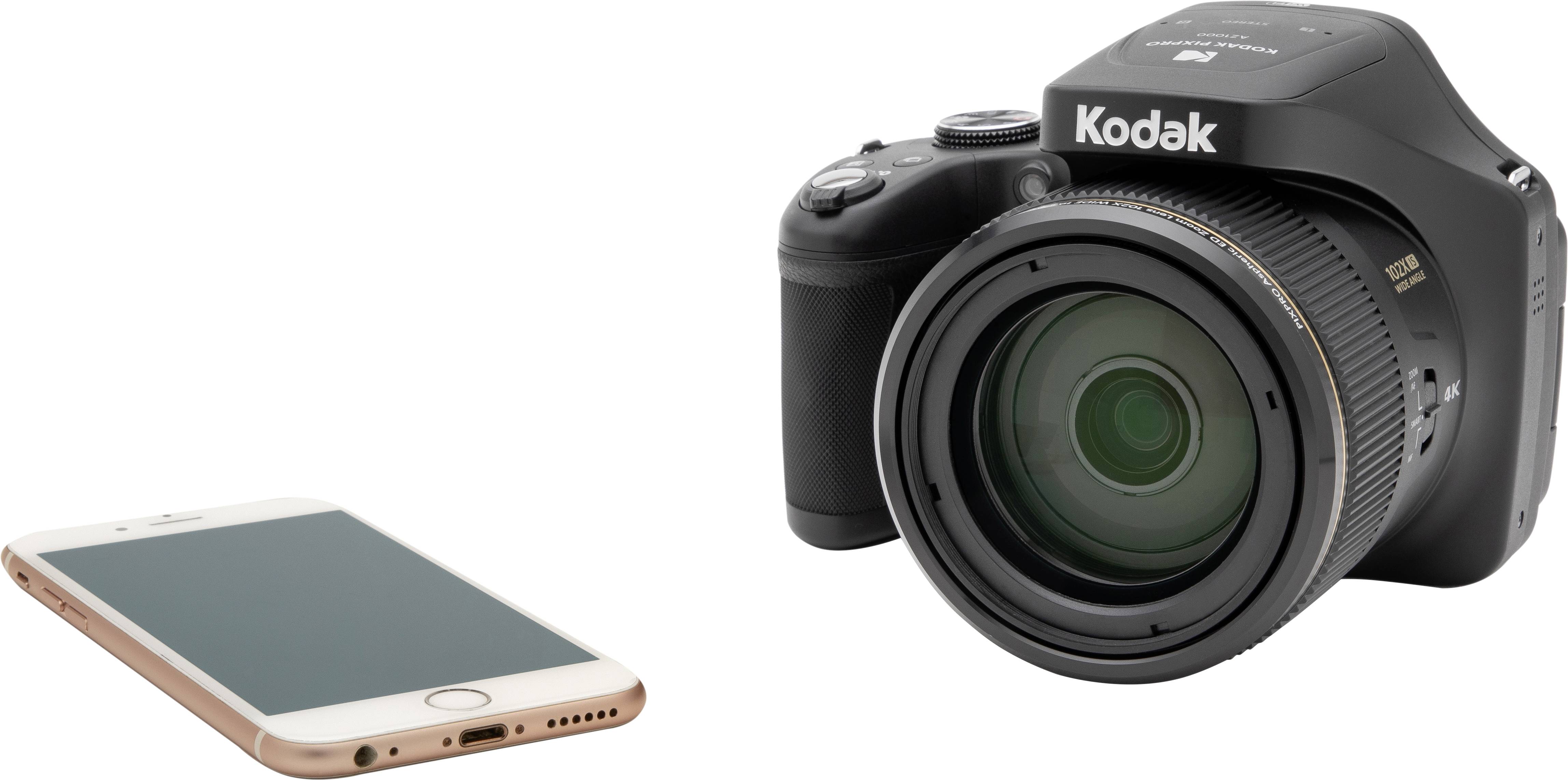 Kodak AZ1000 Digitalkamera 20 Megapixel Opt. Zoom: 102 x Schwarz inkl. Akku, inkl. Blitzgerät 4K-Video, WiFi, Bildstabilisierung