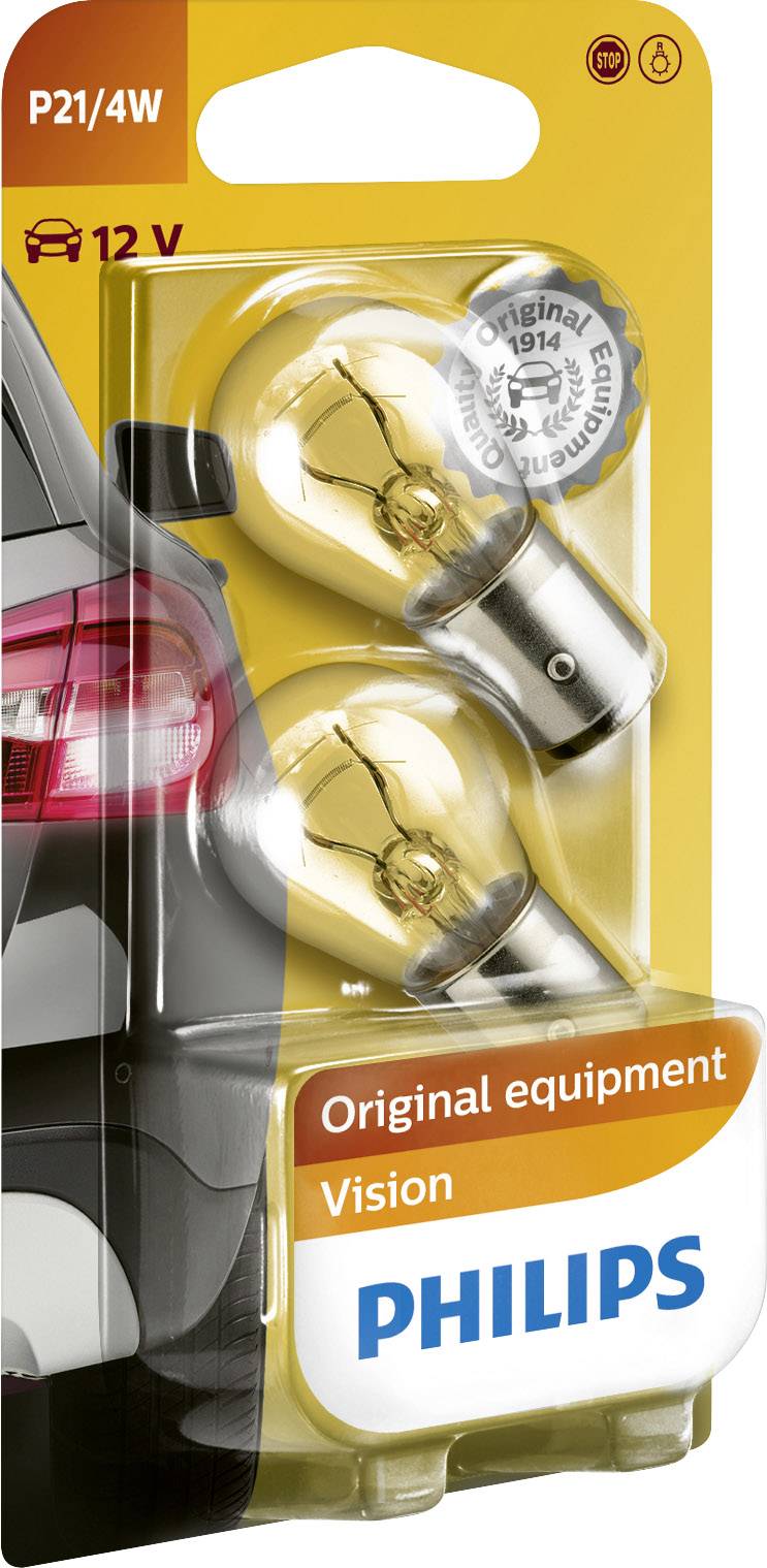 Philips Automotive 12594B2 Signal Leuchtmittel Vision P21/4W 21/4W 12V