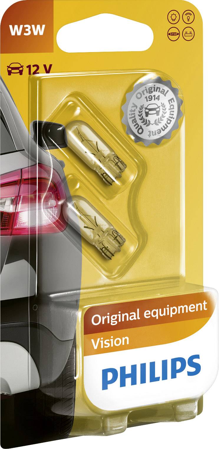 Philips Automotive 12256B2 Signal Leuchtmittel Vision W3W 3W 12V