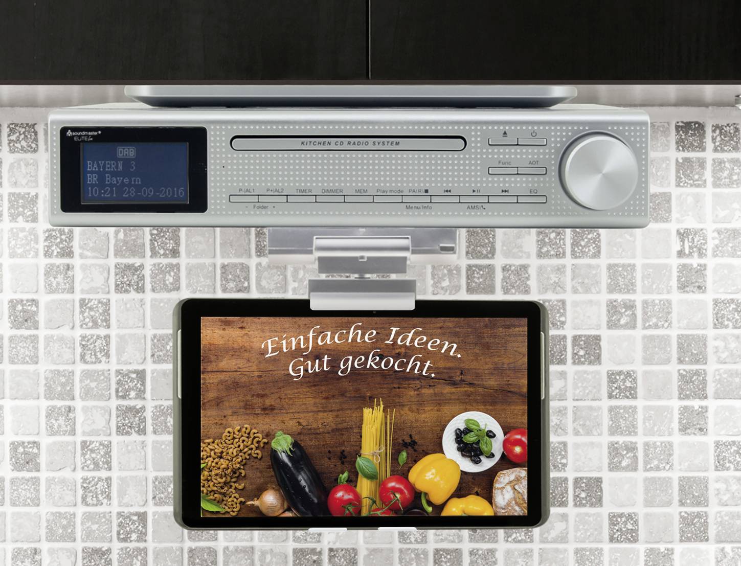 soundmaster TH21 Handy Ständer Schwarz, Grau Passend für Handy-Modell: Max. Úhlopříčka až 10"