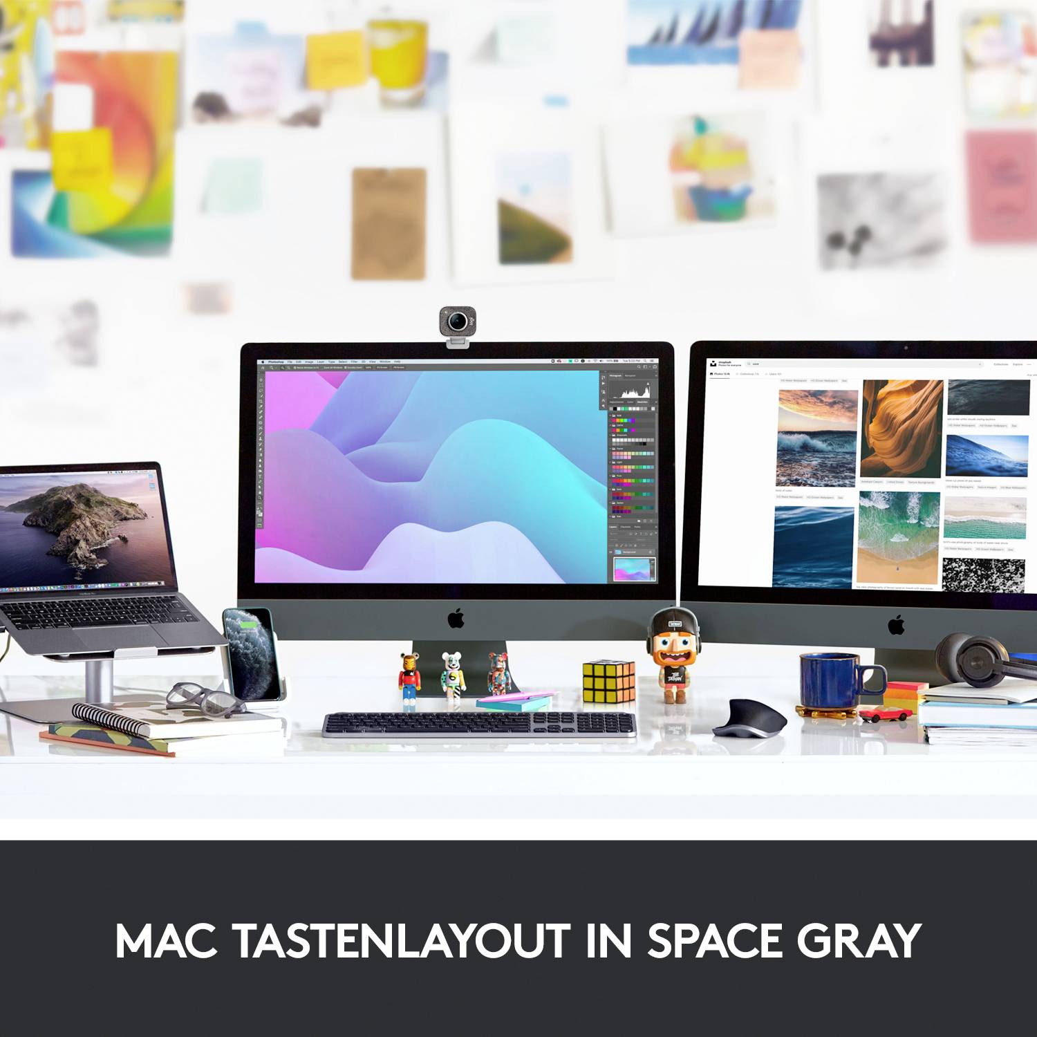 Logitech MX Keys for Mac Bluetooth® Tastatur Deutsch, QWERTZ, Mac Spacegrau Beleuchtet