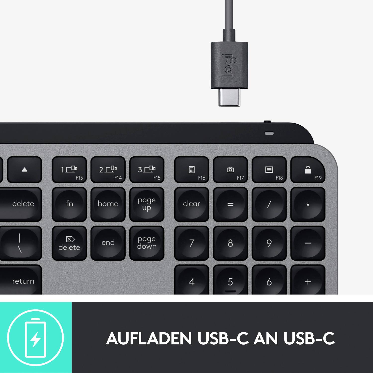 Logitech MX Keys for Mac Bluetooth® Tastatur Deutsch, QWERTZ, Mac Spacegrau Beleuchtet
