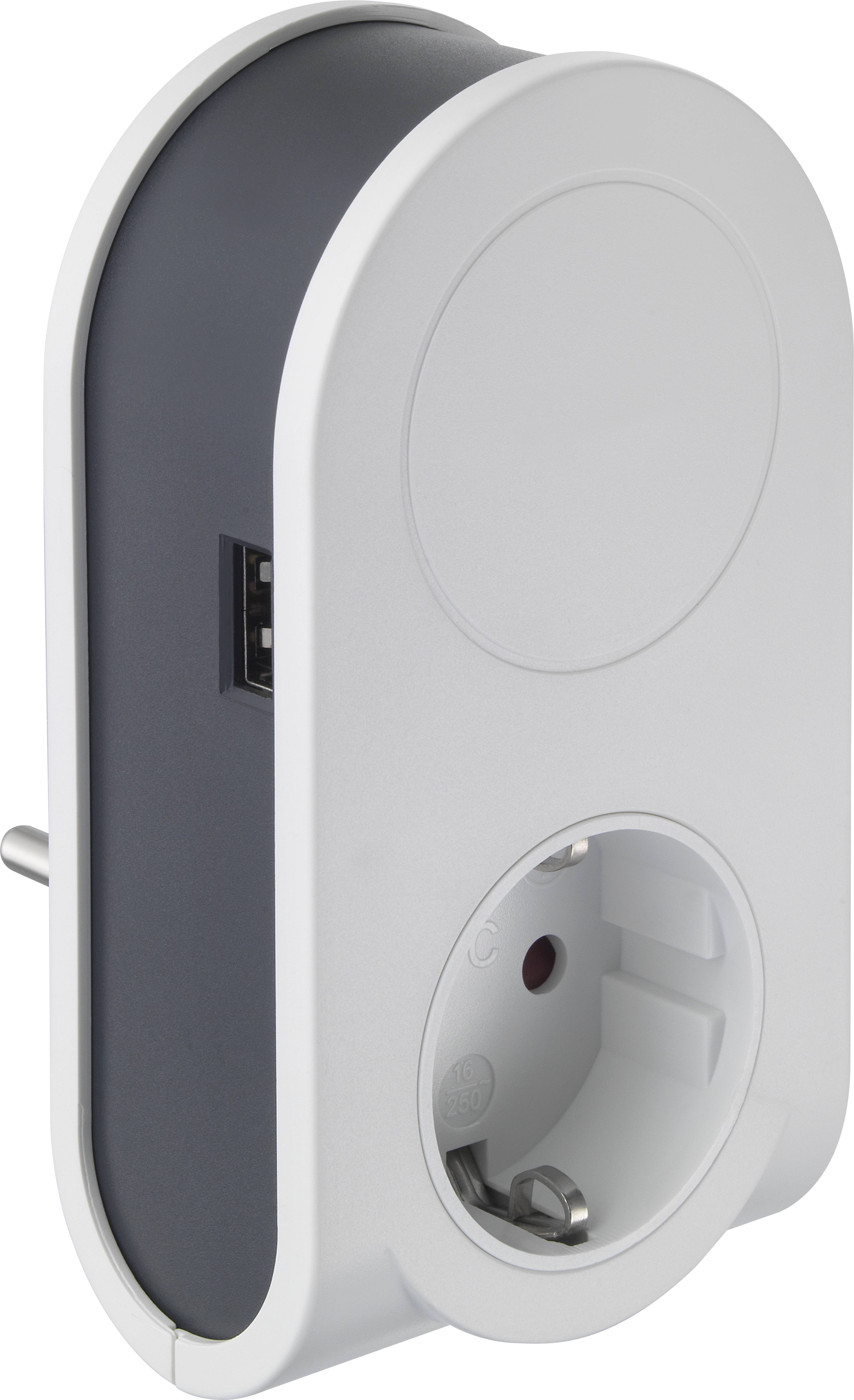 Sygonix SY-4547666 Zwischensteckdose mit USB 2polig Weiß, Schwarz