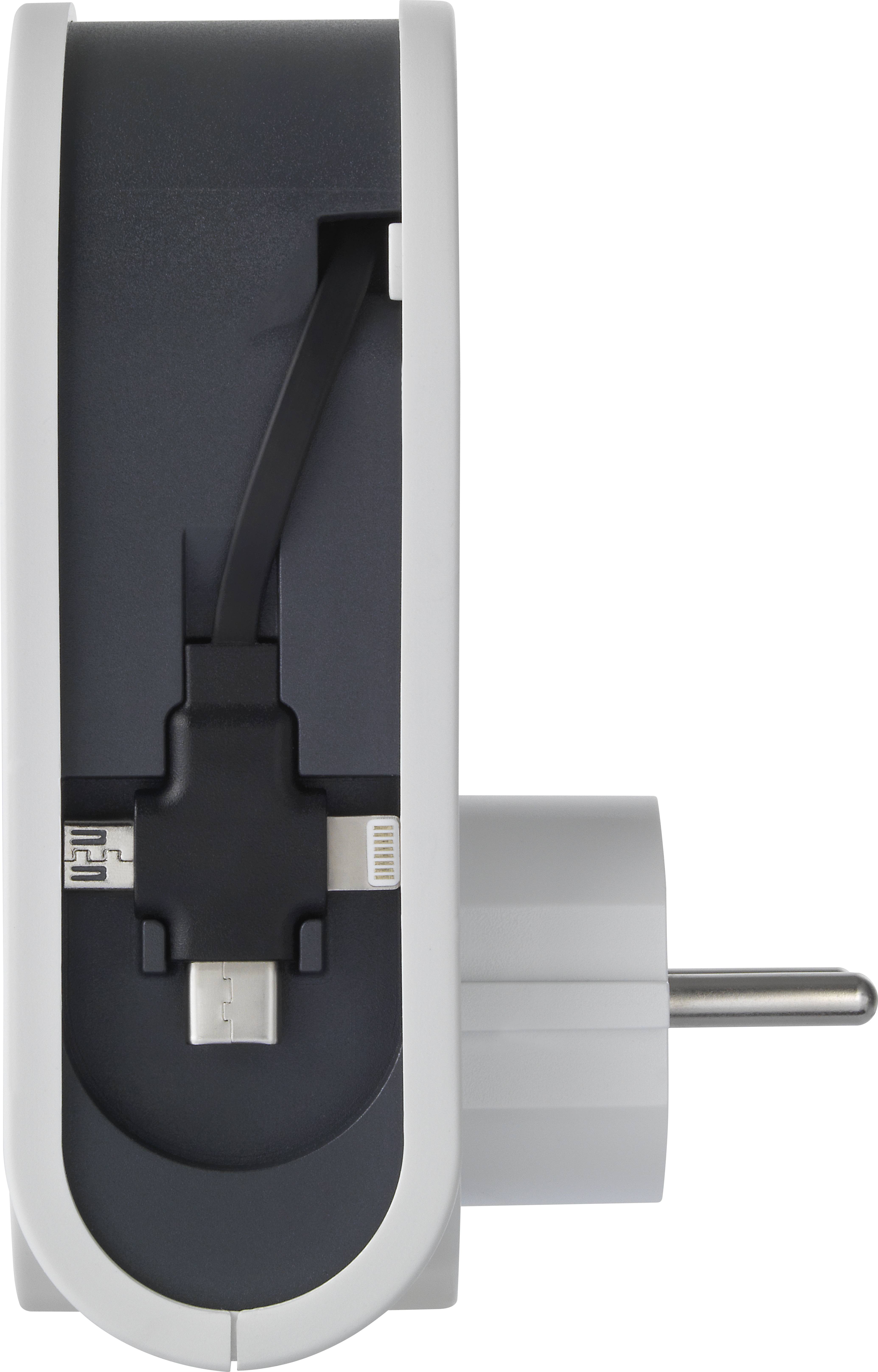 Sygonix SY-4547666 Zwischensteckdose mit USB 2polig Weiß, Schwarz