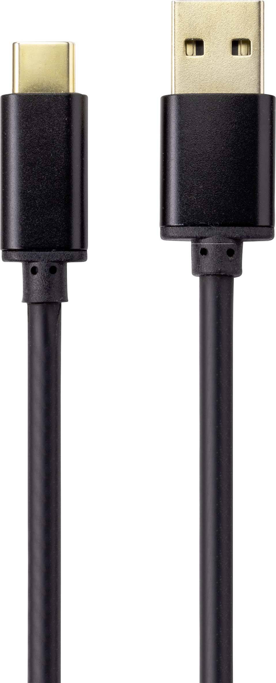 Renkforce USB-Kabel USB 2.0 USB-A Stecker, USB-C® Stecker 1.80m Schwarz beidseitig verwendbarer Stecker RF-4547682