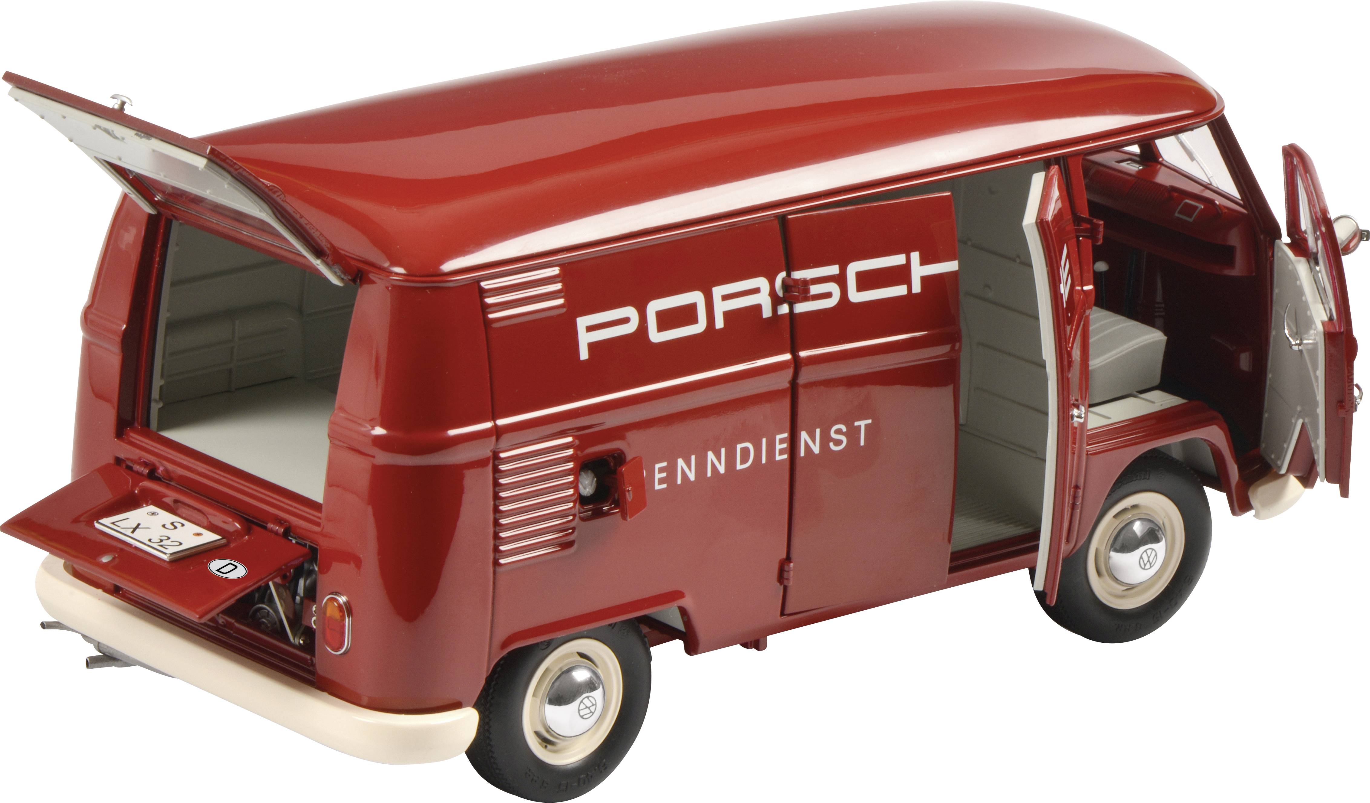 Schuco VW T1 Kasten Porsche 1:18 Modellauto