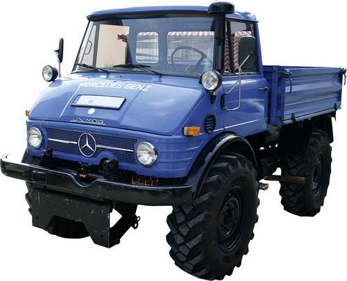 Schuco Unimog 406, blau 1:18 Modelllastkraftwagen