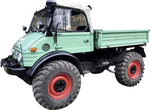 Schuco Unimog 406 Cabrio, grün 1:18 Modelllastkraftwagen