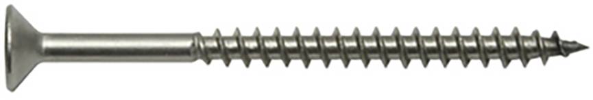 Metallschraube mit flachem Kopf und scharfem Gewinde. Wird für die Befestigung in Metalloberflächen verwendet.