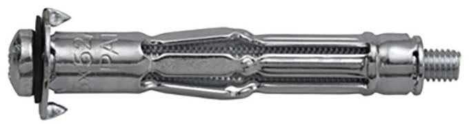 Metallhohlraumdübel in geschlossener Position, für die Wandmontage, mit Haken- oder Schraubengewindeende, geeignet für schwere Lasten.