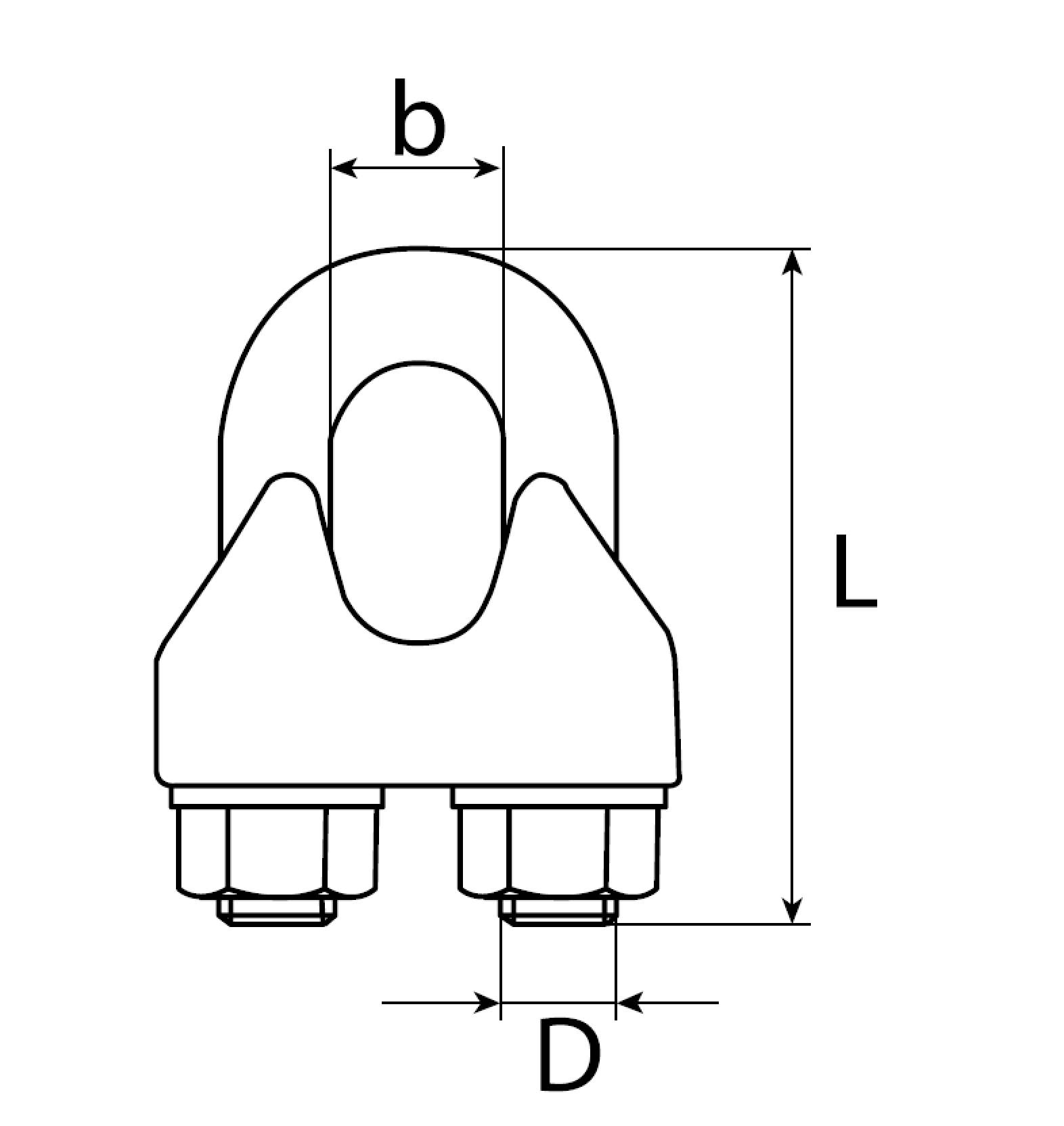 SWG 68017420075 Seilklemme 3mm M4 Stahl, Guss galvanisch verzinkt 50St.