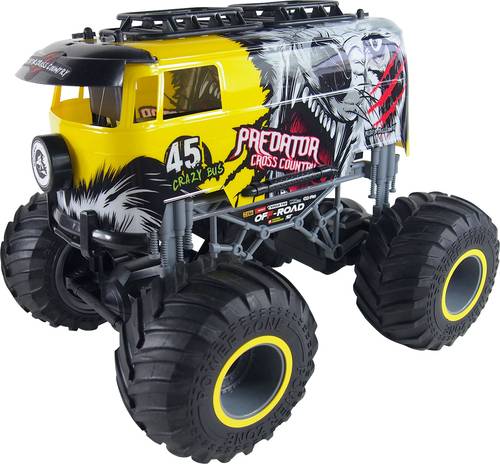 Amewi Crazy Bus Gelb 1:16 RC Einsteiger Modellauto Elektro Monstertruck 100% RtR 2,4GHz inkl. Akku,