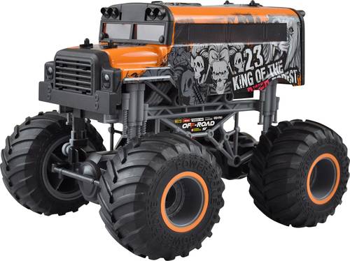 Amewi Crazy SchoolBus Orange 1:16 RC Einsteiger Modellauto Elektro Monstertruck 100% RtR 2,4GHz inkl